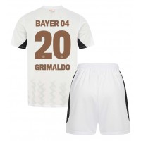 Camisa de Futebol Bayer Leverkusen Alejandro Grimaldo #20 Equipamento Secundário Infantil 2024-25 Manga Curta (+ Calças curtas)